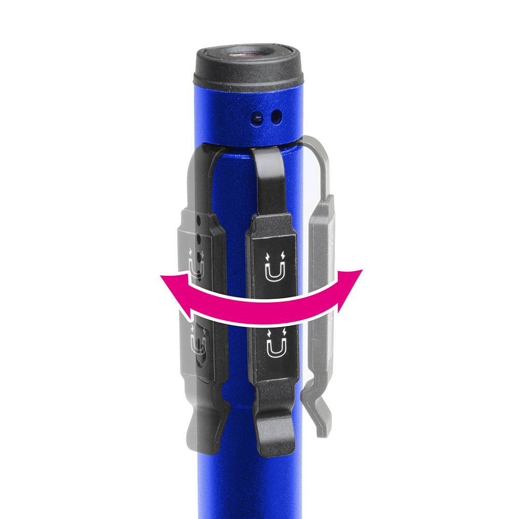【在庫限り】充電式LEDペンライト 調光機能UVライト付き ブルー(38-972_2)の画像