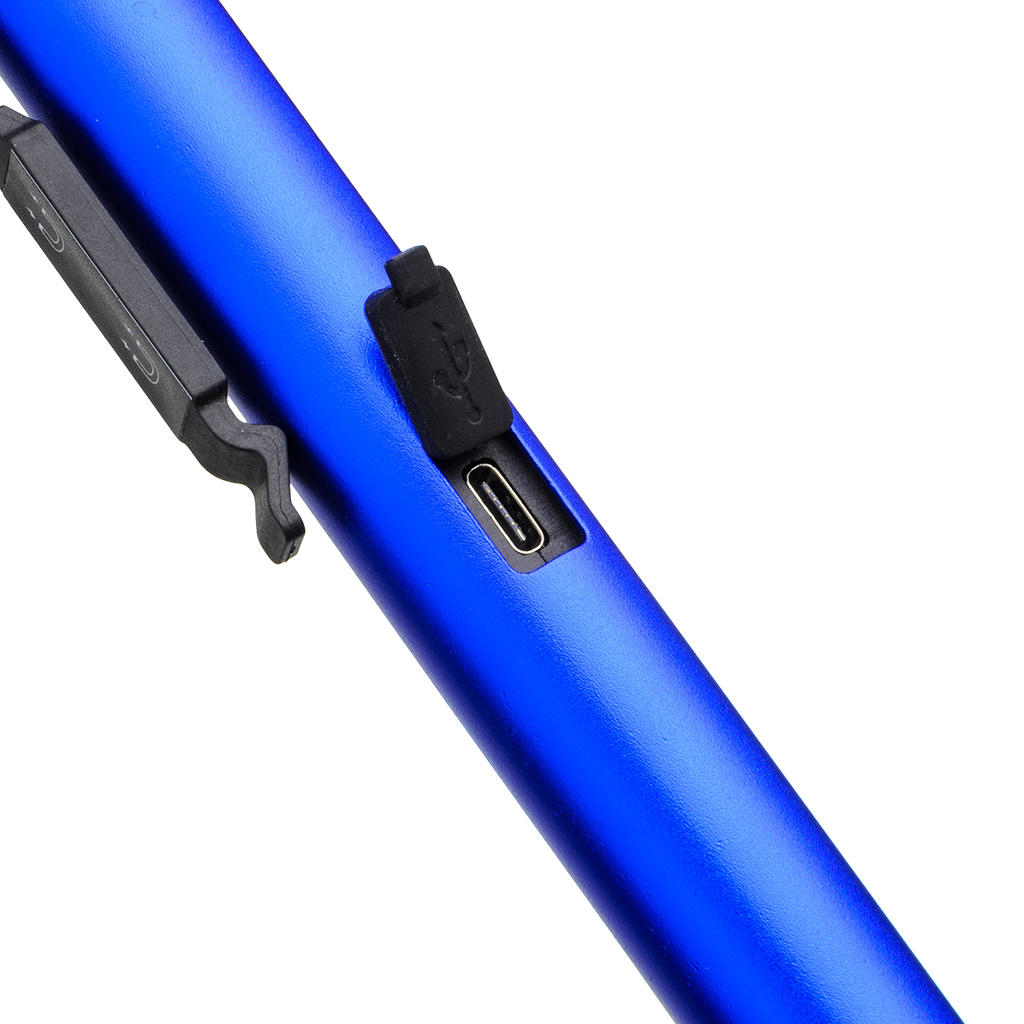 【在庫限り】充電式LEDペンライト 調光機能UVライト付き ブルー(38-972_3)の画像