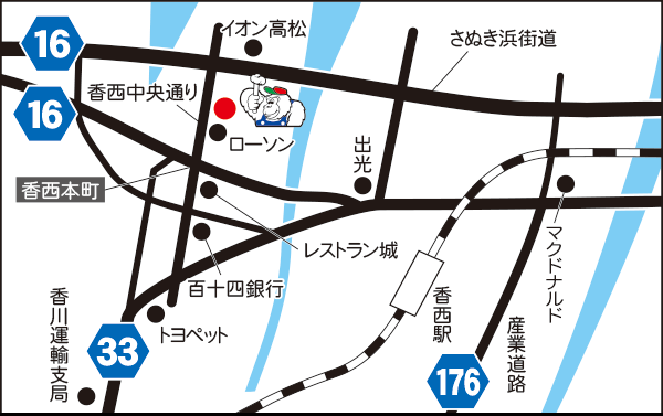 ストレート高松店地図