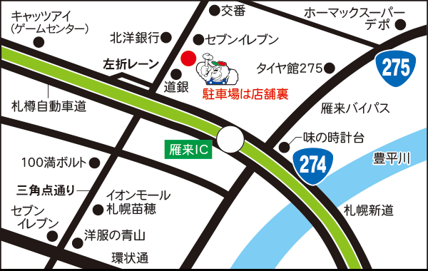 ストレート札幌店地図