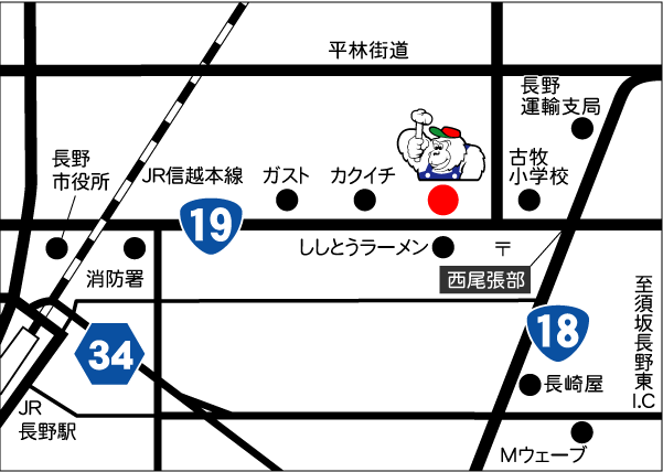 ストレート長野店地図